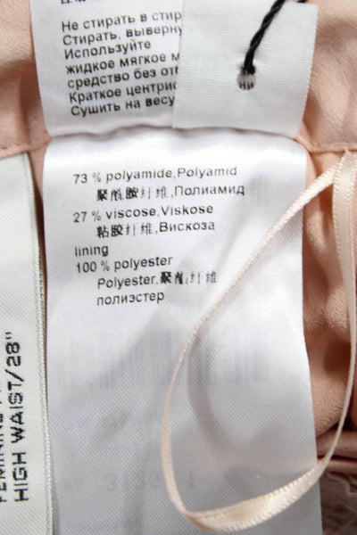 Marccain Women Dress Pants Pink Floral Polyamide Zip Inseam 28in Size 10