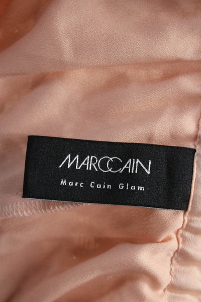 Marccain Women Dress Pants Pink Floral Polyamide Zip Inseam 28in Size 10