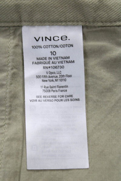 Vince Women Chino Pants Beige Cotton Size 10