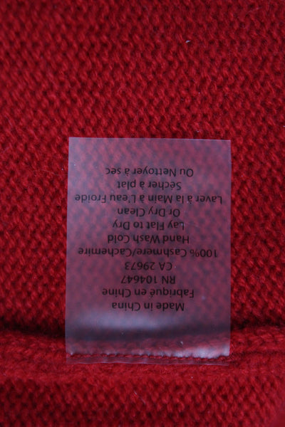 Kinross Cashmere Women Red Cashmere Crew Neck Pullover Size L
