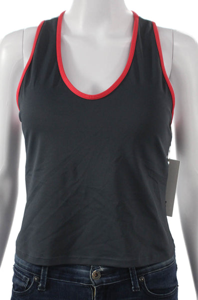 P.E. Nation Womens Basic Sleeveless Scoop Neck Nylon Tank Top Gray Size L