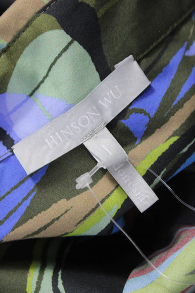 Hinson Wu Women Floral Button-Up Blouse Multicolor Long Sleeve Size 1