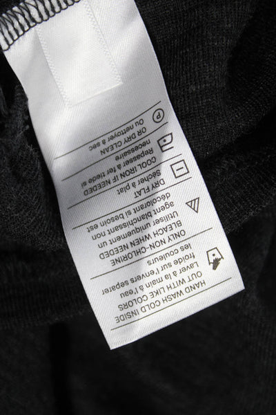 Vince Women Basic Wool Boat Neck Long Sleeve T-Shirt Gray Size L