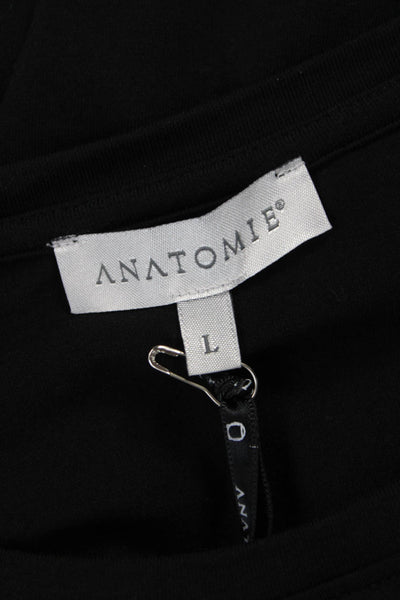 Anatomie Womens Black Basic Long Sleeve T-Shirt Round Neck Pima Cotton Size L
