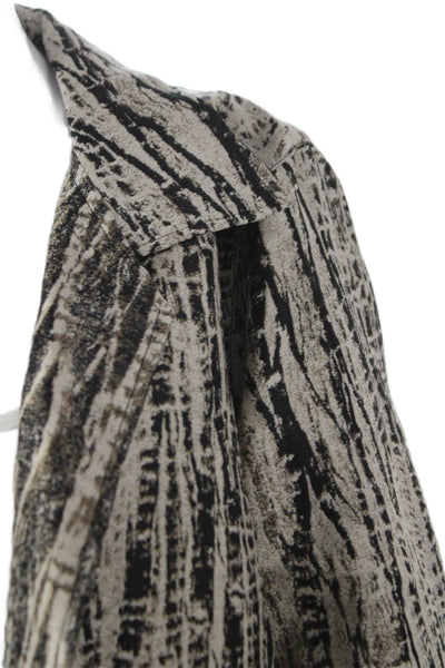 Caroline Rose Womens Black Cotton Abstract 3/4 Sleeve Basic Jacket Size M