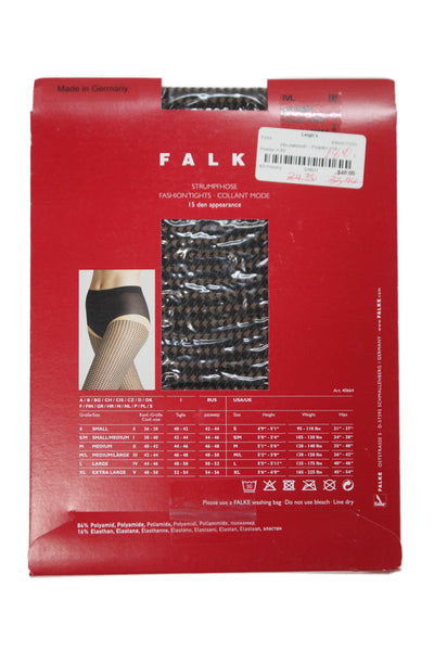 Falke Womens Houndstooth Fashion Stockings Tights Beige Size L