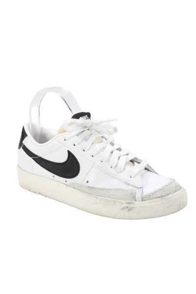 Nike Womens Leather Blazer Low 77' Sneakers White Black Size 6.5