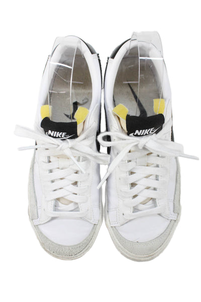 Nike Womens Leather Blazer Low 77' Sneakers White Black Size 6.5