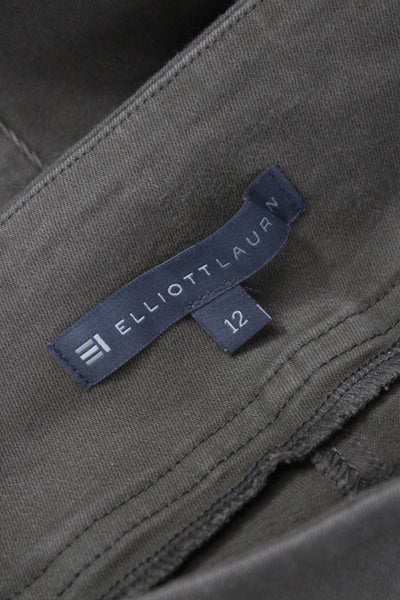 Elliott Lauren Womens Chino Pants Green Cotton T400 Elastane Size 12