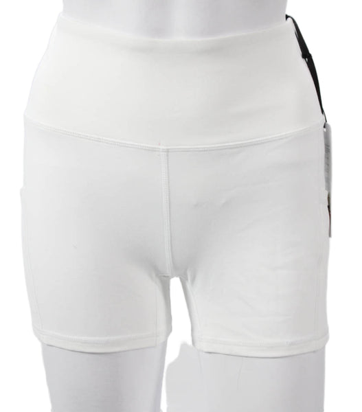 Varley Women White Athletic Shorts 75% Nylon Summer Size L