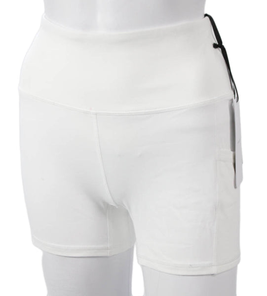 Varley Women White Athletic Shorts 75% Nylon Summer Size L