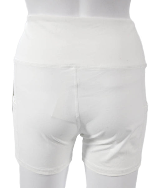 Varley Women White Athletic Shorts 75% Nylon Summer Size L
