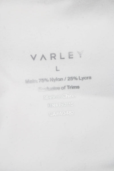 Varley Women White Athletic Shorts 75% Nylon Summer Size L