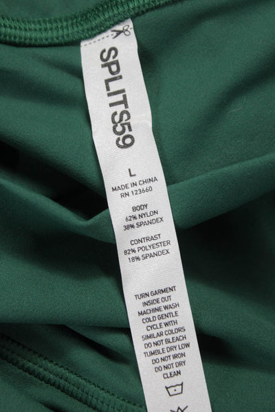 Splits59 Womens Ankle Leggings Green Nylon Size L