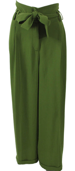 Tara Jarmon Women Dress Pants Green Polyester Zip Size 10