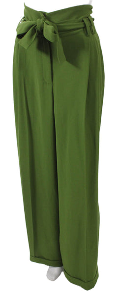 Tara Jarmon Women Dress Pants Green Polyester Zip Size 10