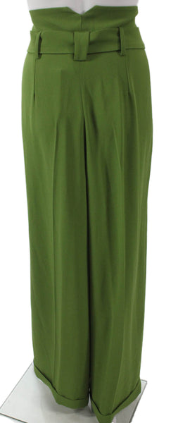 Tara Jarmon Women Dress Pants Green Polyester Zip Size 10