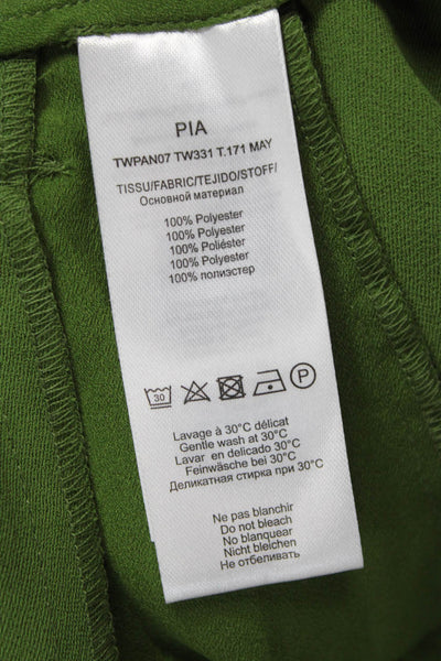 Tara Jarmon Women Dress Pants Green Polyester Zip Size 10
