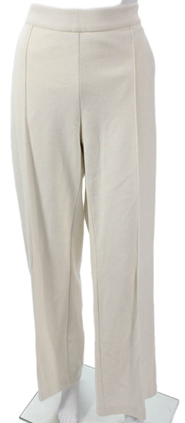 Mac Collection Women Dress Pants Beige Cotton Pull On Size 14