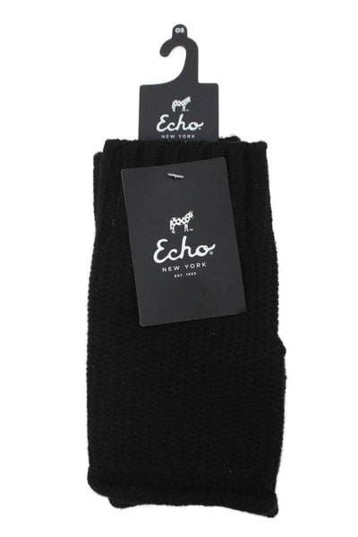 Echo Womens Wool Blend Knit Fingerless Gloves Black Size OS