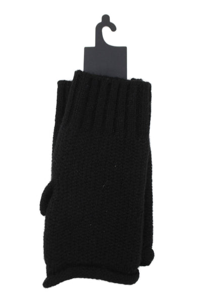 Echo Womens Wool Blend Knit Fingerless Gloves Black Size OS