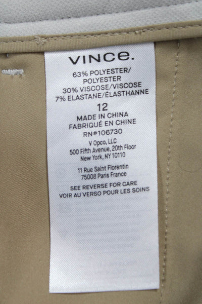 Vince Women Dress Pants Beige Polyester Zip Size 12