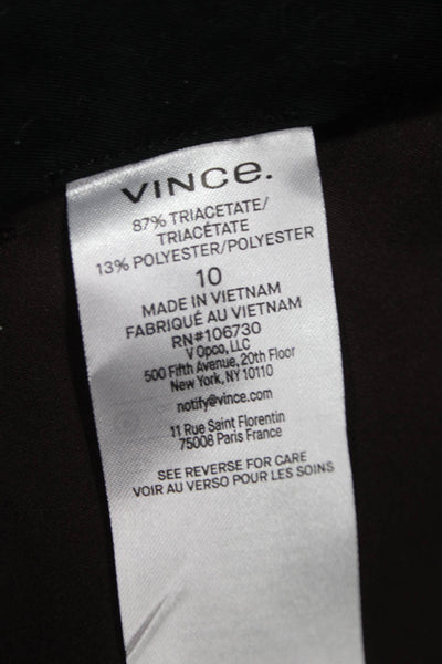 Vince Womens Dress Pants Brown Triacetate Zip Inseam 32 Size 10