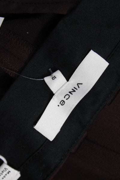 Vince Womens Dress Pants Brown Triacetate Zip Inseam 32 Size 10