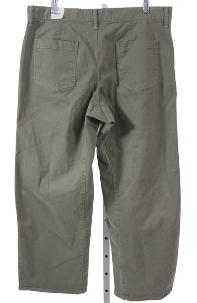 Moussy Women Cargo Pants Green Cotton Button Inseam 29 Size 30