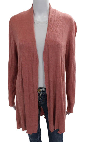 Eileen Fisher Women Organic Linen Pink Cardigan Size M