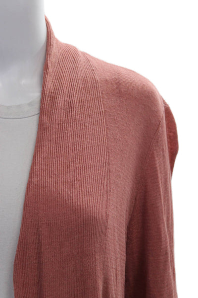 Eileen Fisher Women Organic Linen Pink Cardigan Size M