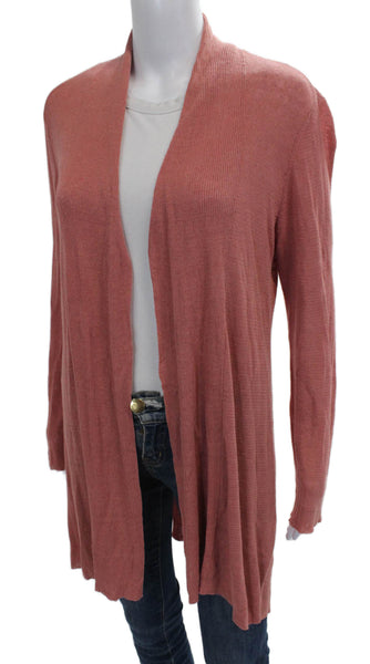 Eileen Fisher Women Organic Linen Pink Cardigan Size M