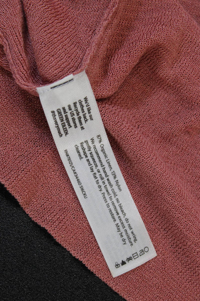 Eileen Fisher Women Organic Linen Pink Cardigan Size M