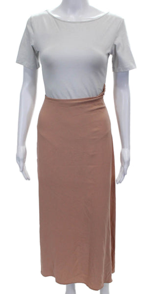 Eileen Fisher Women Silk Long Solid Skirt Size M