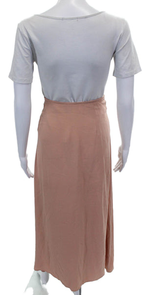 Eileen Fisher Women Silk Long Solid Skirt Size M