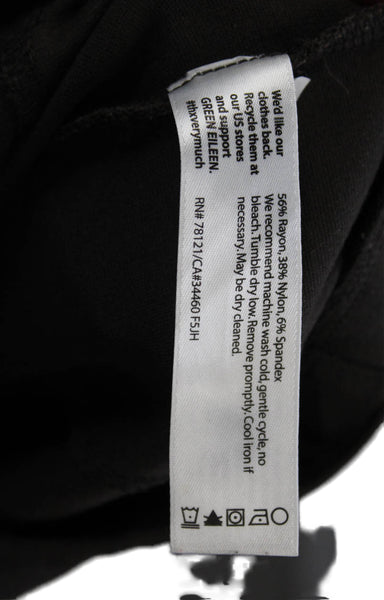 Eileen Fisher Womens Ankle Leggings Black Rayon Solid Size M