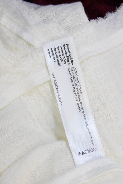 Eileen Fisher Women Basic Short Sleeve Cotton Round Neck T-Shirt White Size M