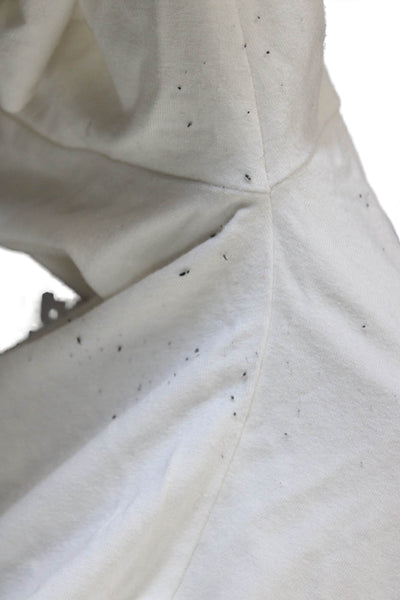 Eileen Fisher Women White Viscose Boat Neck 3/4 Sleeve Basic T-Shirt Size M