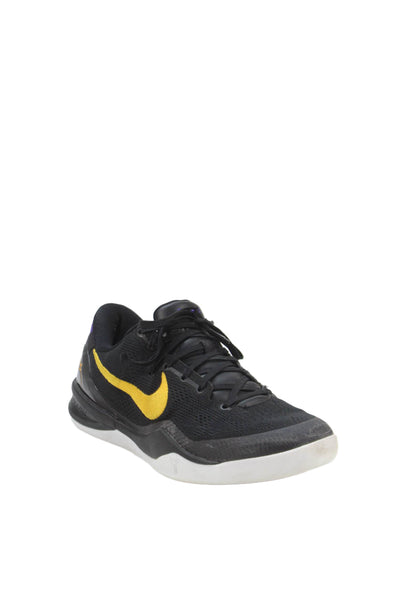 Nike Womens Mesh Leather Kobe 8 Proto Lakers Away Sneakers Black Yellow Size 9.5
