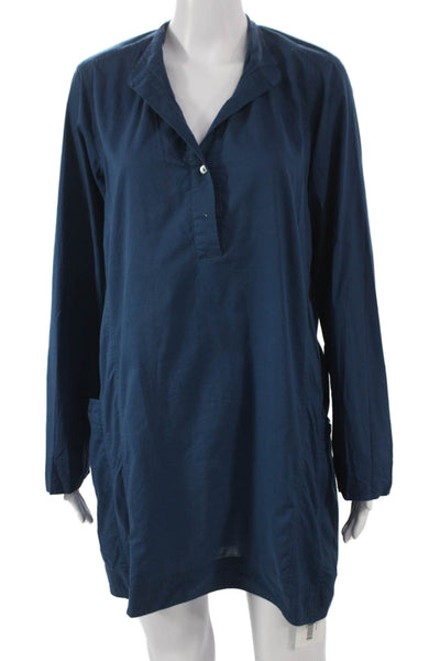 Donna Karan Sleepwear Womens Long Sleeves Night Gown Blue Size Small