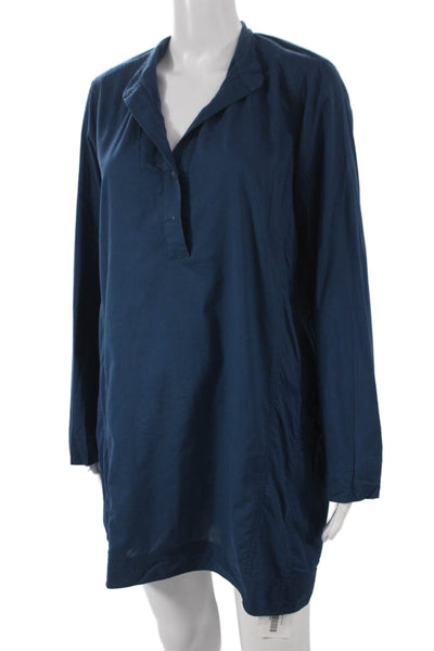 Donna Karan Sleepwear Womens Long Sleeves Night Gown Blue Size Small