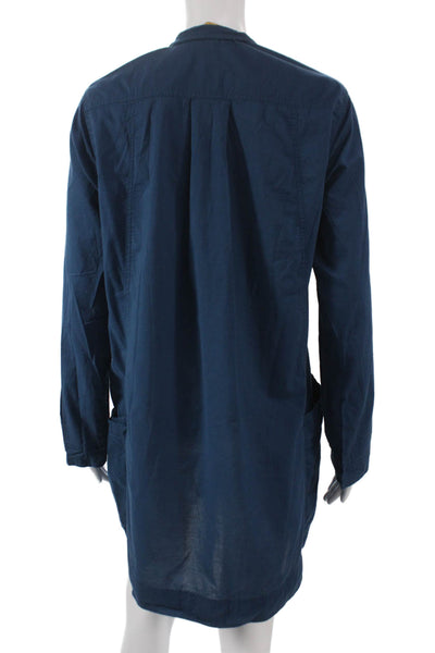 Donna Karan Sleepwear Womens Long Sleeves Night Gown Blue Size Small