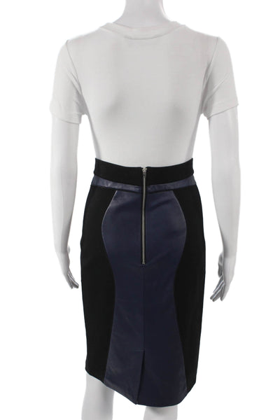 Rebecca Minkoff Womens Leather Pencil Skirt Black Zip Knee Length Size 8