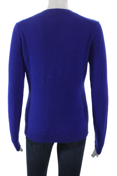 Lord & Taylor Womens Cashmere V-Neck Pullover Sweater Blue Size S