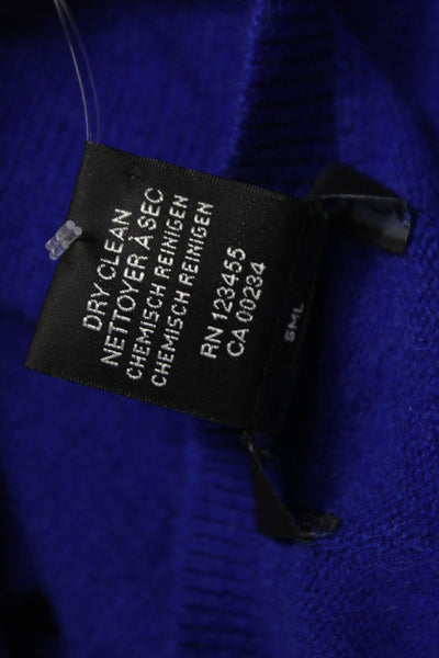 Lord & Taylor Womens Cashmere V-Neck Pullover Sweater Blue Size S