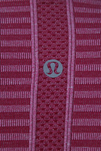 Lululemon Womens Pink Long Sleeve T-Shirt Crew Neck Striped Size 6