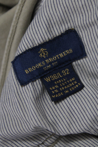 Brooks Brothers Mens Chino Pants Beige Cotton Size 36