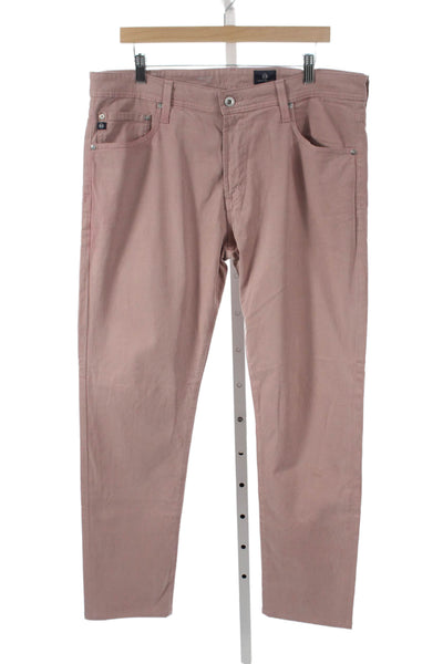 AG Adriano Goldschmied Mens Pink Chino Pants Cotton Button Size 36