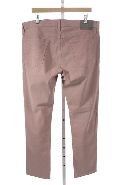 AG Adriano Goldschmied Mens Pink Chino Pants Cotton Button Size 36
