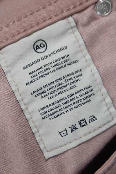 AG Adriano Goldschmied Mens Pink Chino Pants Cotton Button Size 36